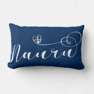 Heart Nauru Flag, I Love Nauru, Republic of Nauru Lumbar Cushion