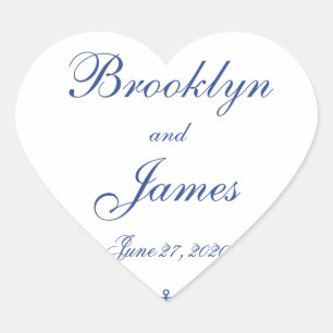 Heart Nautical Wedding Stickers