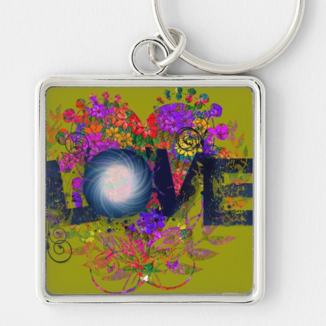 Heart Nestled Love Key Ring (Front)