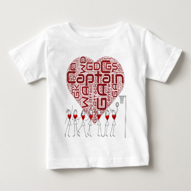 Heart Netball Baby T-Shirt (Front)