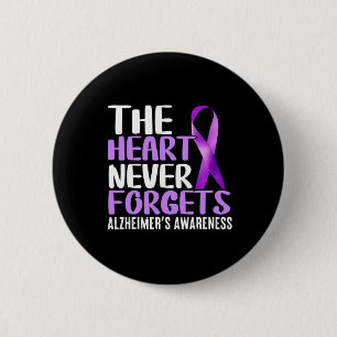 Heart Never Forgets Alzheimerheimer´s Awareness  6 Cm Round Badge