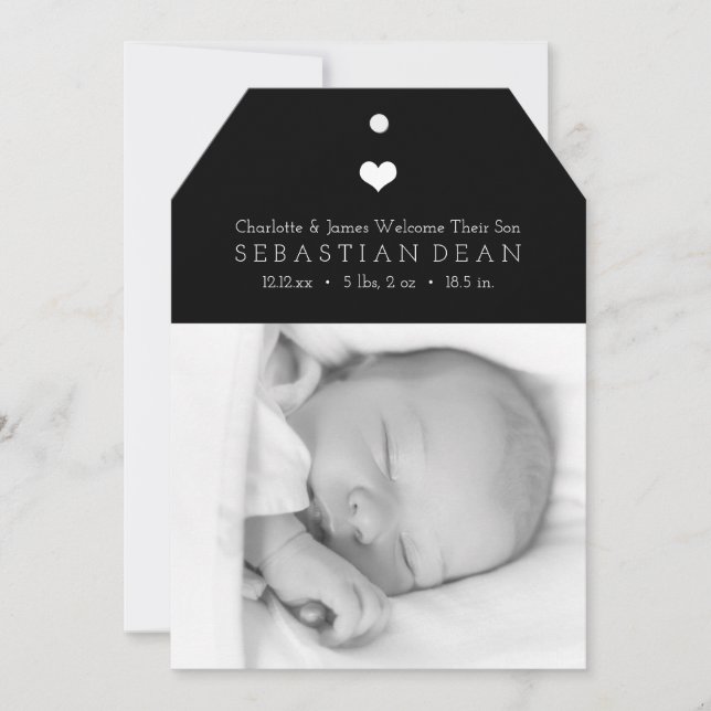 Heart New Baby Personalised Photo Template (Front)