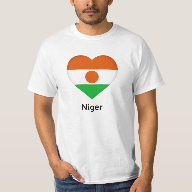 Heart - Niger Flag T-Shirt (Front)