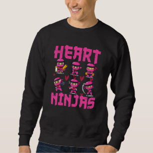Heart Ninjas Love Japanese Culture Aesthetic Valen Sweatshirt