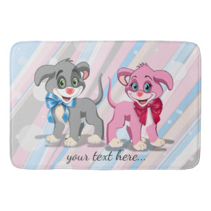 Heart Nose Puppies Cartoon Bath Mat