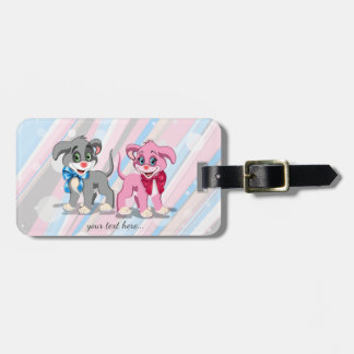 Heart Nose Puppies Cartoon Luggage Tag