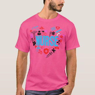 Heart Nurse Word Cloud 2 T-Shirt