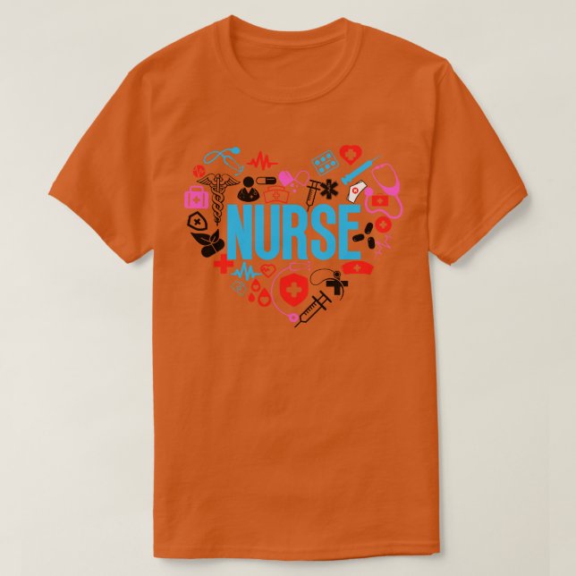 Heart Nurse Word Cloud 2 T-Shirt (Design Front)
