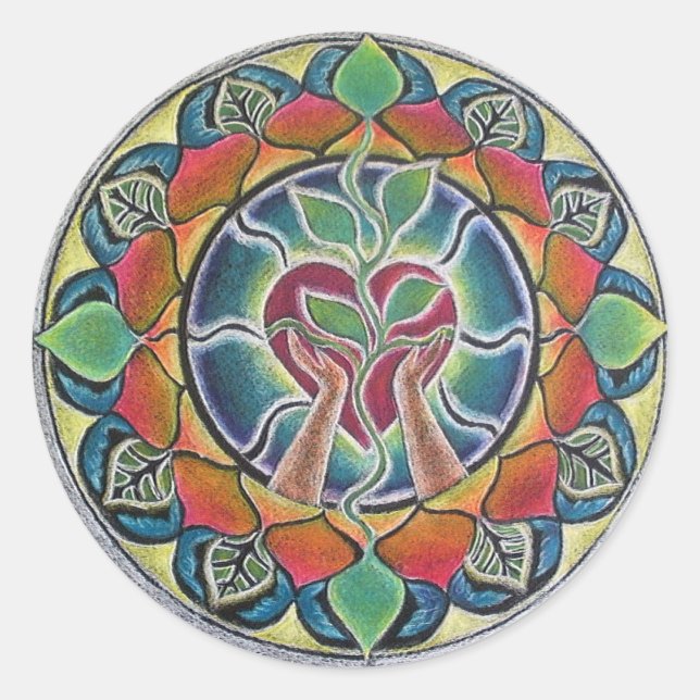Heart Nurturing Mandala Sticker (Front)