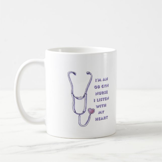 Heart Ob Gyn Nurse  Coffee Mug (Left)