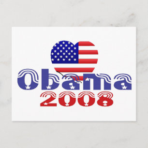 'Heart' Obama 2008 Postcard