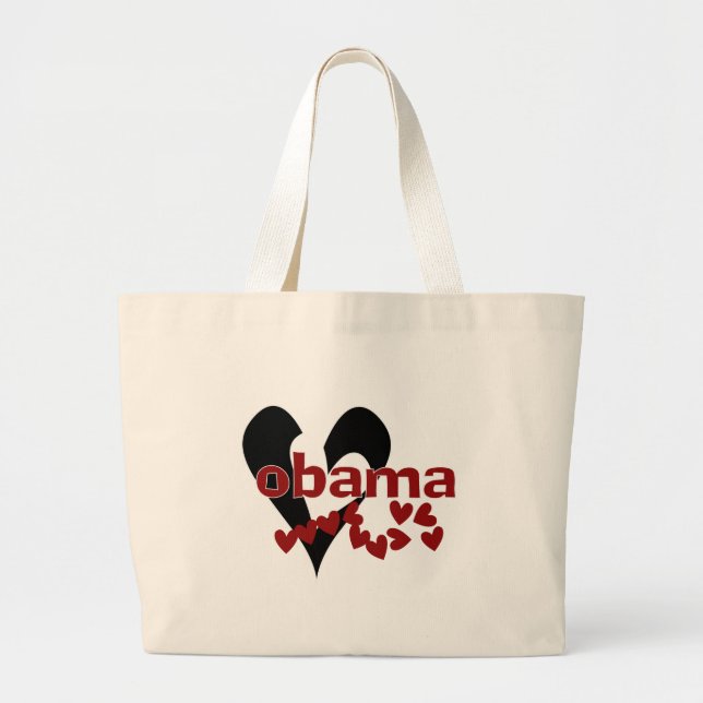 Heart Obama Large Tote Bag (Front)
