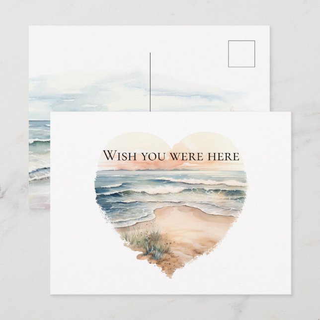 Heart Ocean Beach  Postcard (Front/Back)