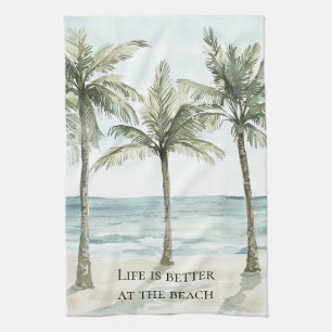 Heart Ocean Beach Tea Towel