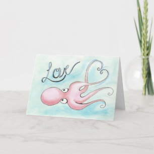 Heart Octopus Holiday Card