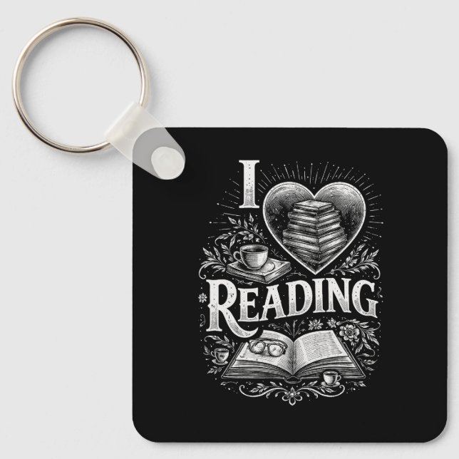 Heart of a Book Lover Key Ring (Front)