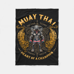 Heart Of A Champion - Kickboxing And Muay Thai Ele Fleece Blanket