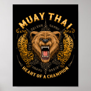 Heart Of A Champion - Kickboxing And Muay Thai Gri Poster