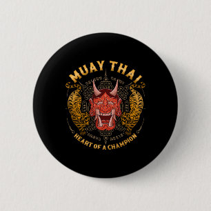 Heart Of A Champion - Kickboxing And Muay Thai Oni 6 Cm Round Badge