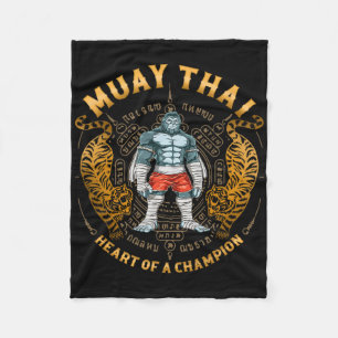 Heart Of A Champion - Kickboxing And Muay Thai Tra Fleece Blanket