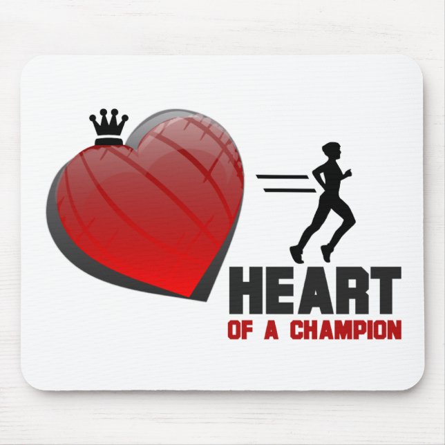 Heart of a Champion Running Mouse Pad (Front)