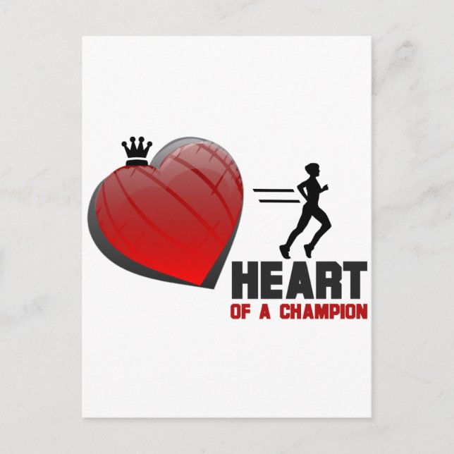 Heart of a Champion Running Postcard (Front)