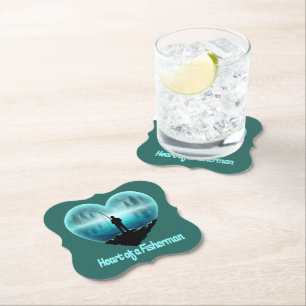 Heart of a Fisherman Paper Coaster