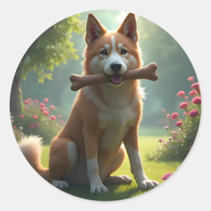 Heart Of A Hound – Loyal Dog Portrait Classic Round Sticker