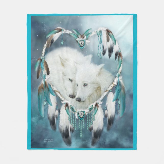 Heart Of A Wolf Art Fleece Blanket (Front)