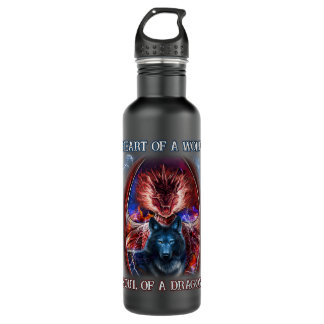 Heart of a wolf Soul of a dragon 710 Ml Water Bottle