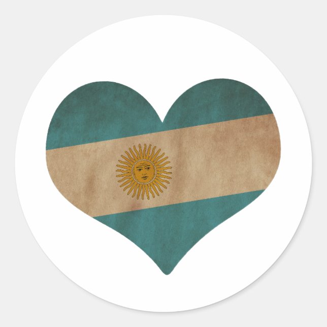 Heart of Argentina Classic Round Sticker (Front)