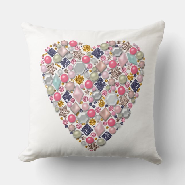 Heart of beads cushion (Front)