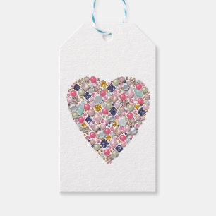 Heart of beads, heart gift tags