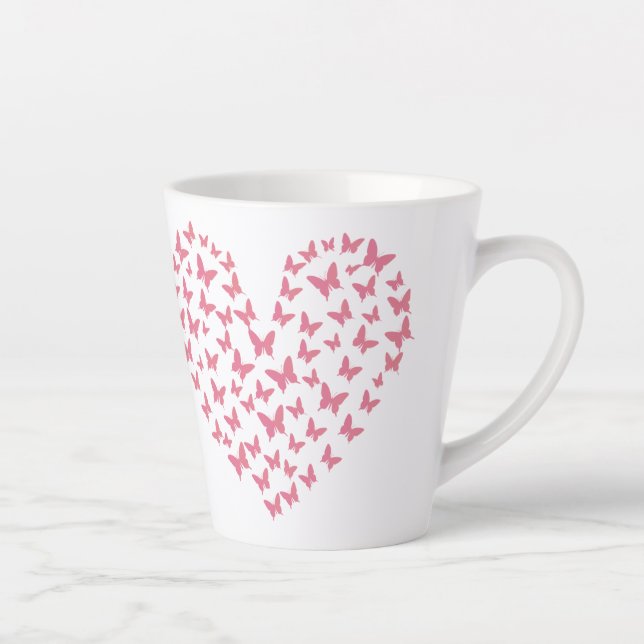 Heart of Capricious Butterflies Latte Mug (Right)