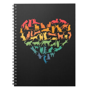 Heart of Cats Cat Lover Colourful Pets Notebook