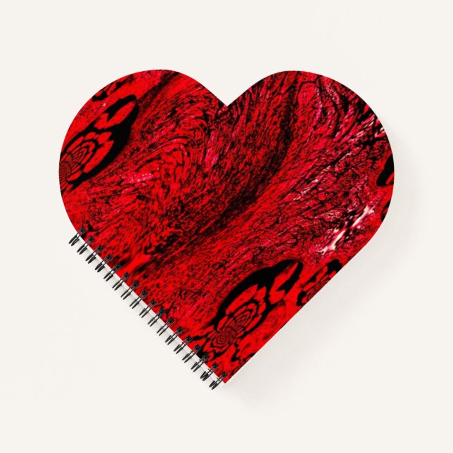 Heart of Chaos – Infinite Red Spiral Notebook (Front)