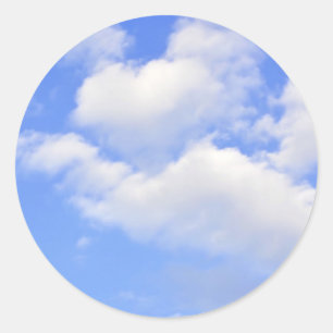 Heart of clouds classic round sticker