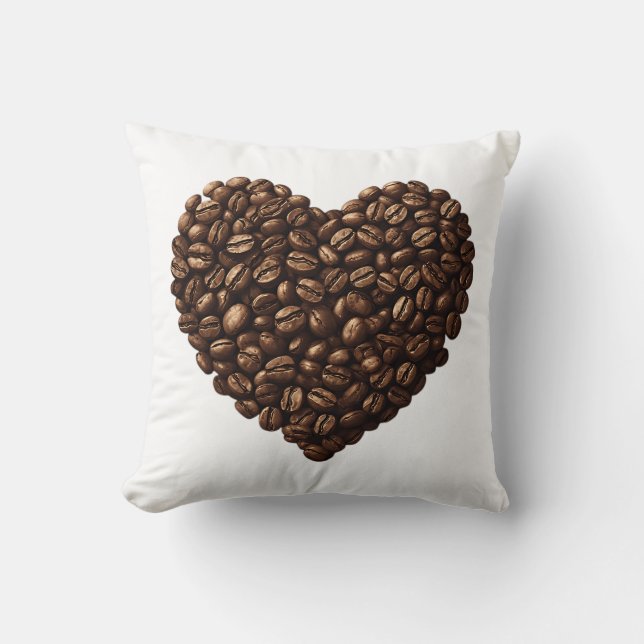 Heart of Coffee Beans Cushion (Front)