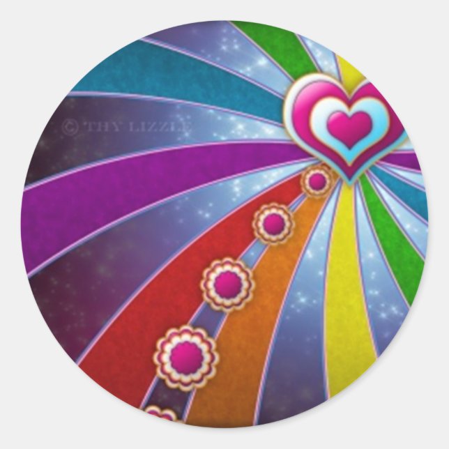 Heart of Color Classic Round Sticker (Front)