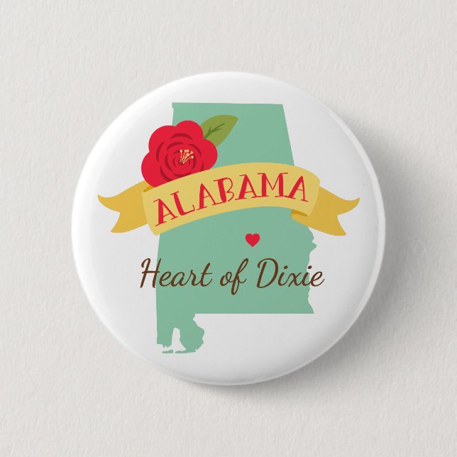 Heart Of Dixie 6 Cm Round Badge (Front)
