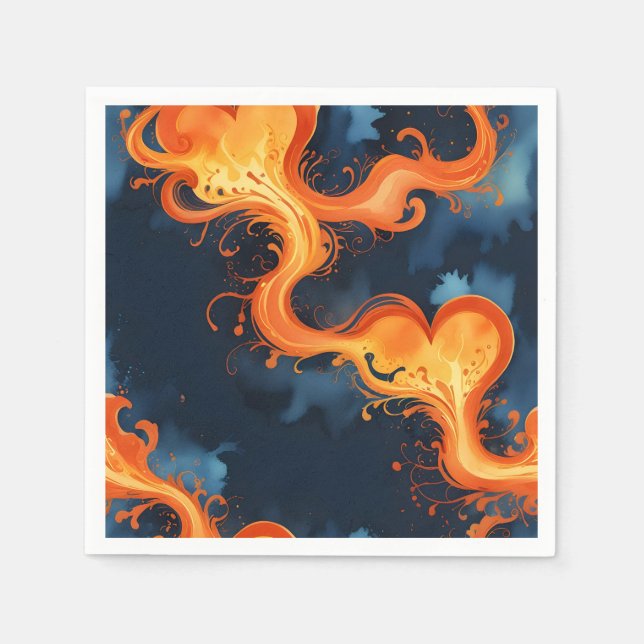 Heart of Flames Fire & Skies  Napkin (Front)