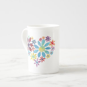 Heart of Flowers Bone China Mug