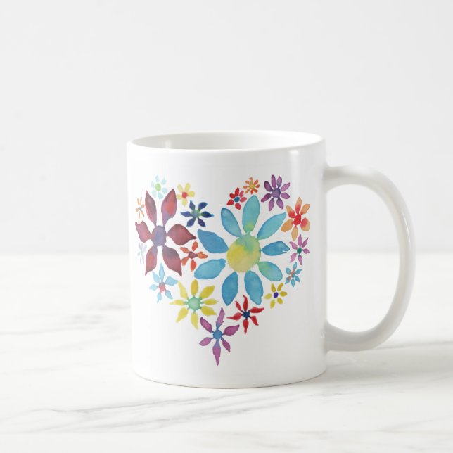 Heart of Flowers Coffee Mug (Right)