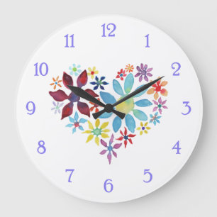 Heart of Flowers Large Clock