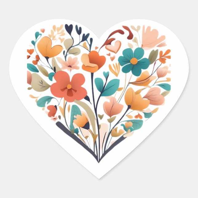 heart of flowers sticker (Front)