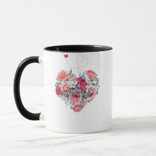 Heart of Flowers – watercolor bouquet Mug