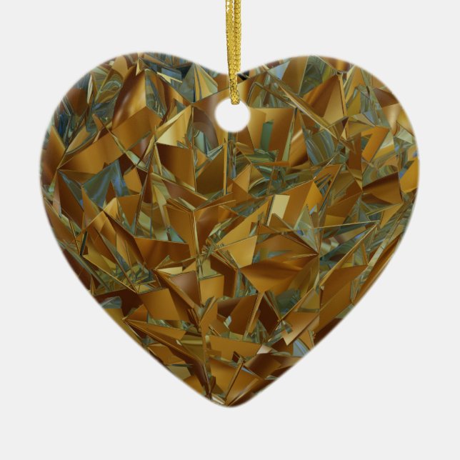 heart of gold ceramic tree decoration (Front)