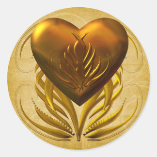 Heart of Gold Classic Round Sticker