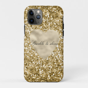 Heart of Gold Glitter Personalised Case-Mate iPhone Case
