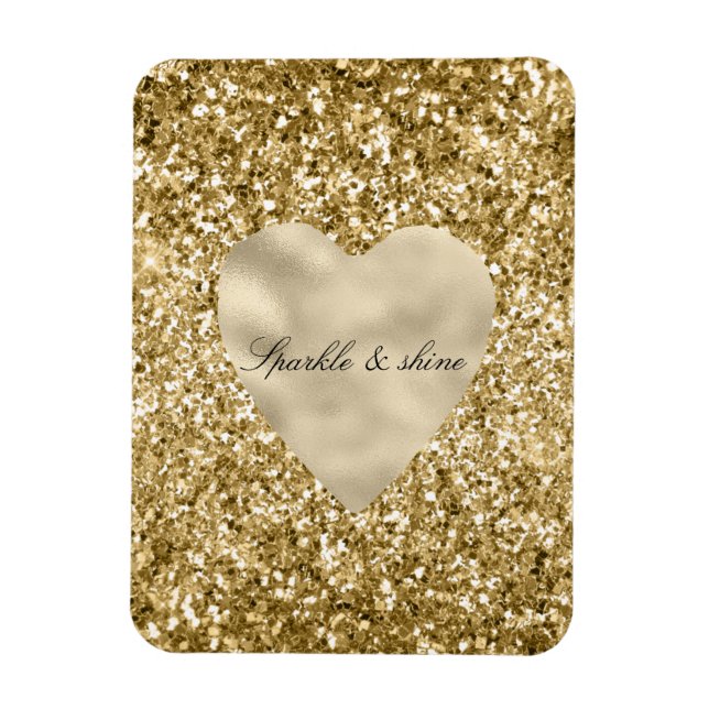 Heart of Gold Glitter Personalised    Magnet (Vertical)